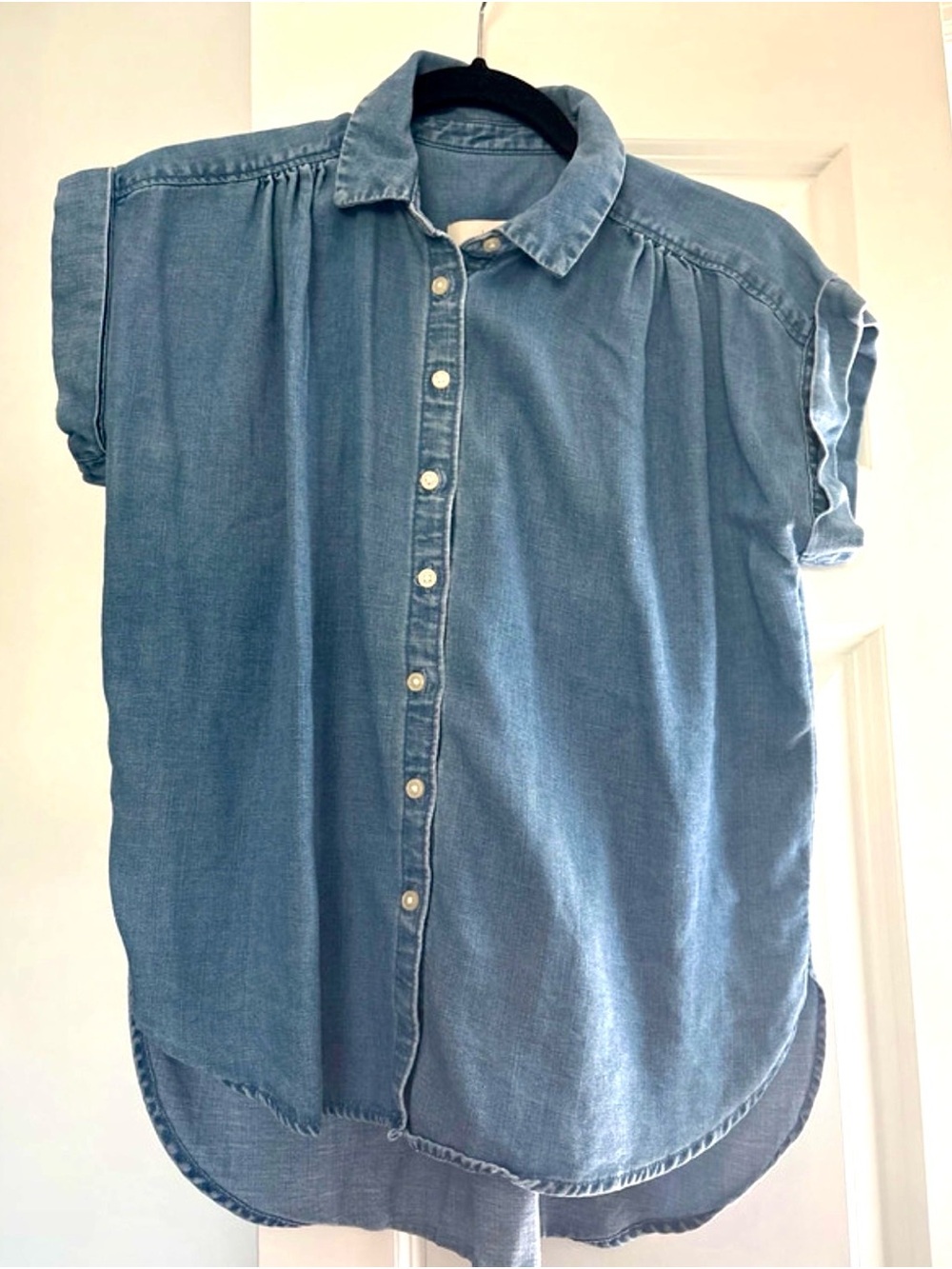 LOFT Light Blue Denim Button-Up Shirt